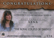 Xena The Quotable Xena Lucy Lawless as Xena Costume Card C14 Blue   - TvMovieCards.com