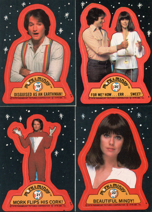 Mork & Mindy TV Show Vintage Sticker Card Set 22 Sticker Cards Topps 1978   - TvMovieCards.com