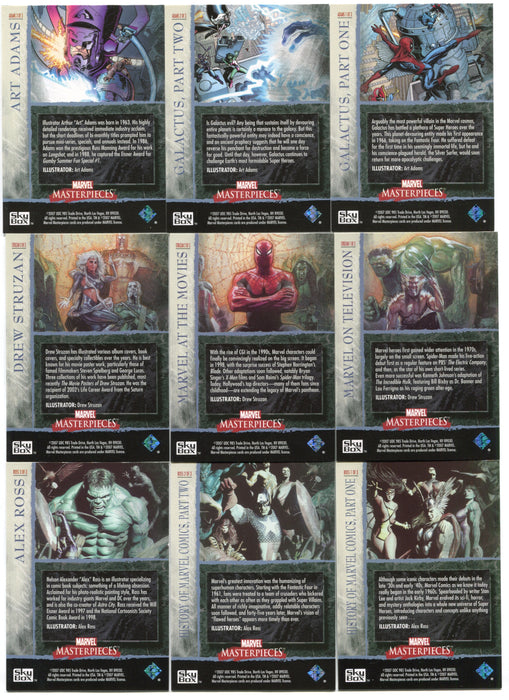 Marvel Masterpieces Splash Page Inserts Chase Card Set of 9 Cards 2007   - TvMovieCards.com