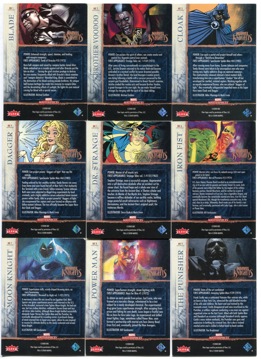 Marvel Masterpieces 3 "Bronze" Marvel Knights Chase Card Set MK1-MK9 Cards 2008   - TvMovieCards.com
