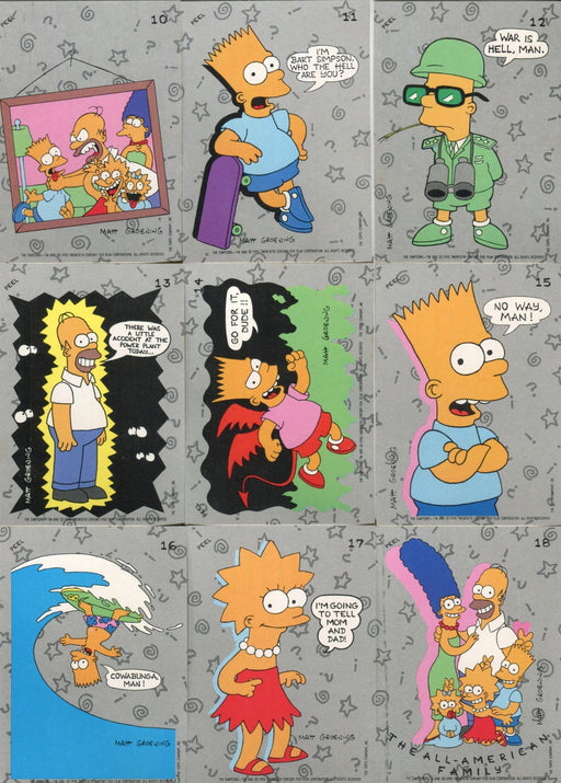 Simpsons Vintage Sticker Card Set 22 Sticker Cards Topps 1990   - TvMovieCards.com