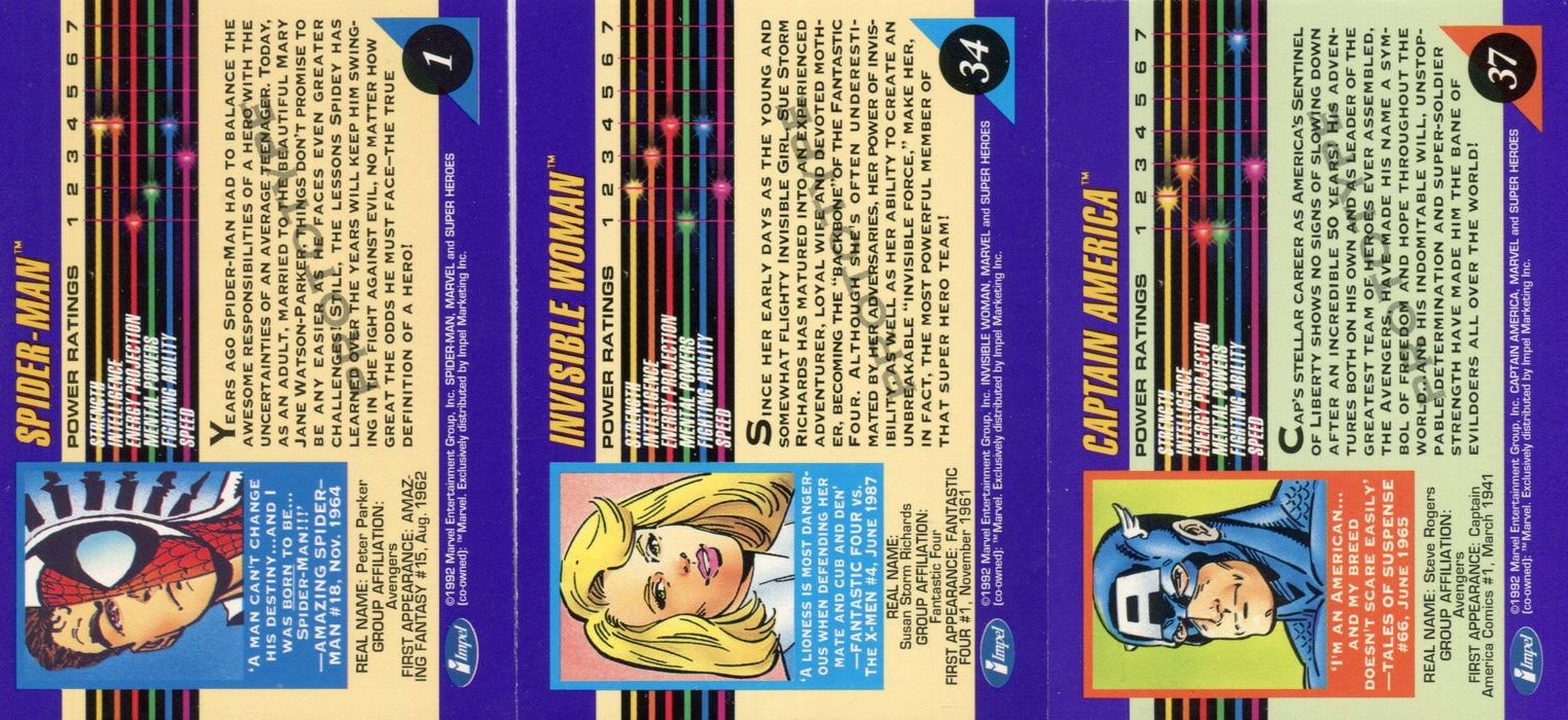 Marvel Universe Series 3 Promo Card Lot 3 Cards Impel 1992   - TvMovieCards.com