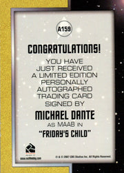 Star Trek TOS 40th Anniversary 2 Michael Dante as Maab Autograph Card A159   - TvMovieCards.com