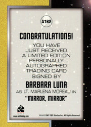 Star Trek 40th TOS Anniversary 2 Barbara Luna as Lt. Moreau Autograph Card A162   - TvMovieCards.com