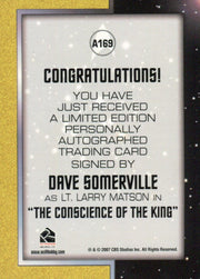 Star Trek TOS 40th Anniversary 2 Dave Somerville Lt. Matson Autograph Card A169   - TvMovieCards.com
