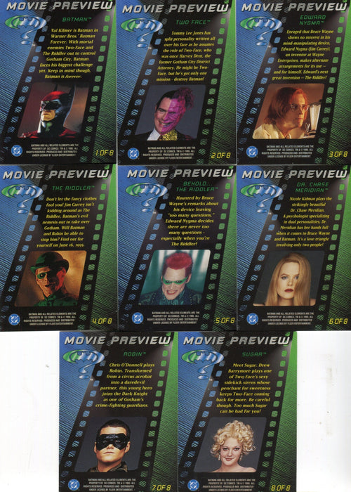 Batman Forever Metal Movie Preview Chase Card Set 8 Cards Fleer 1995   - TvMovieCards.com