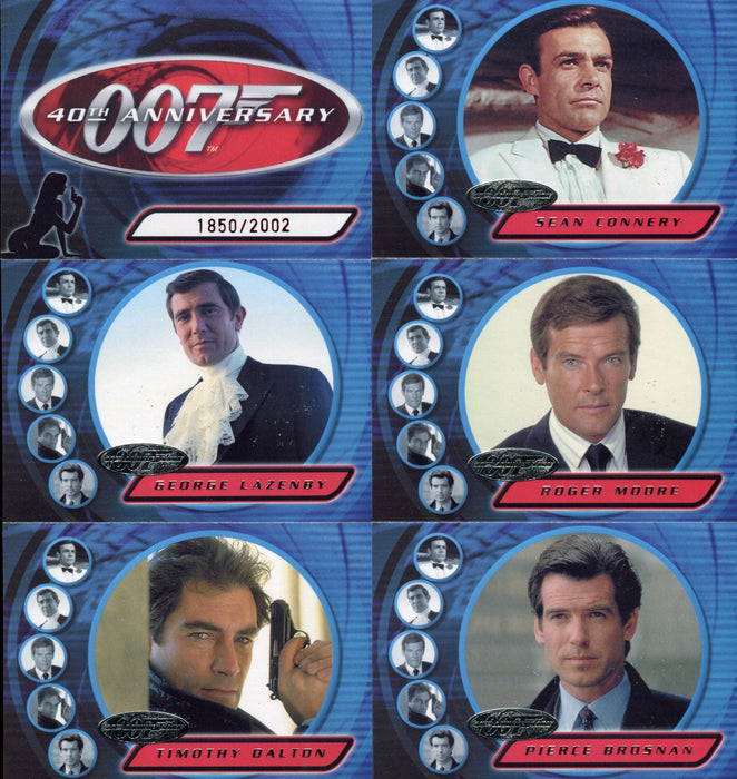 James Bond 40th Anniversary Preview Card Set 6 Cards JB1 - JB6 #1852/2002   - TvMovieCards.com