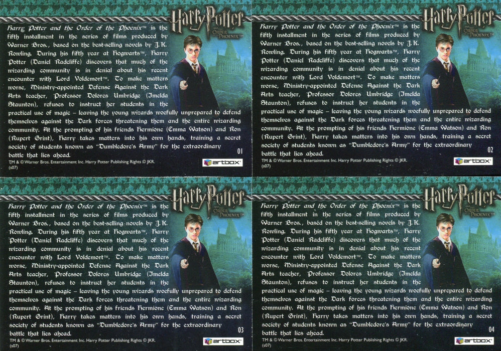 of Harry Potter Order of Phoenix  Silver Foil Promo Card Set 4 Cards   - TvMovieCards.com