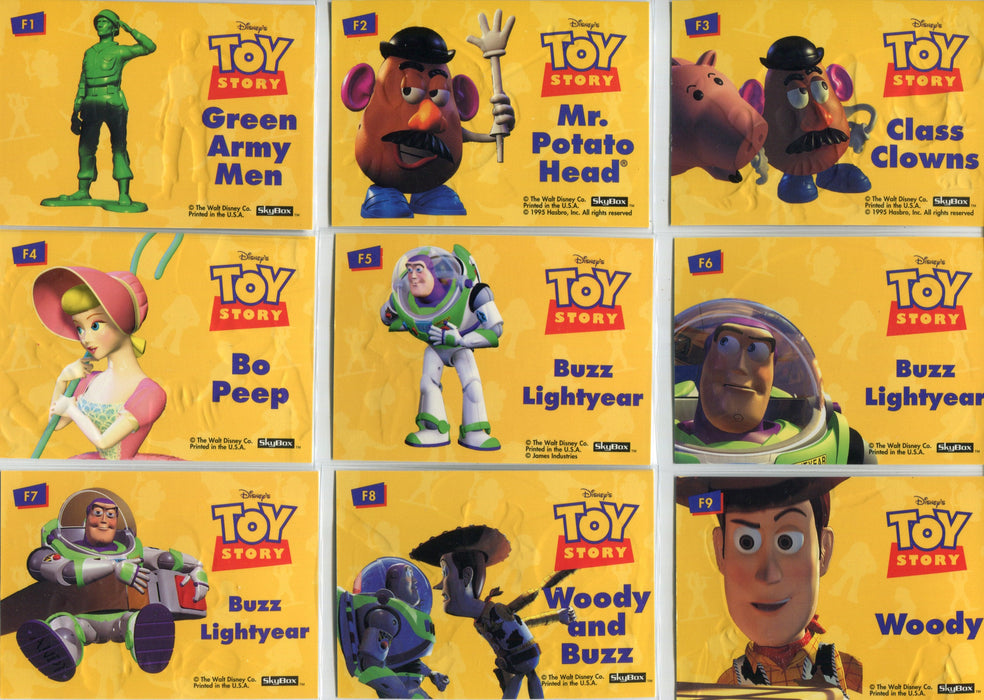 Toy Story Series 1 Disney Movie Foil Embossed Chase Card Set F1-F9 Skybox 1995   - TvMovieCards.com