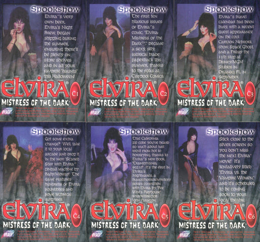 Elvira Mistress of the Dark Spookshow Chromium Chase Card Set C1 - C6 1996 Comic - TvMovieCards.com