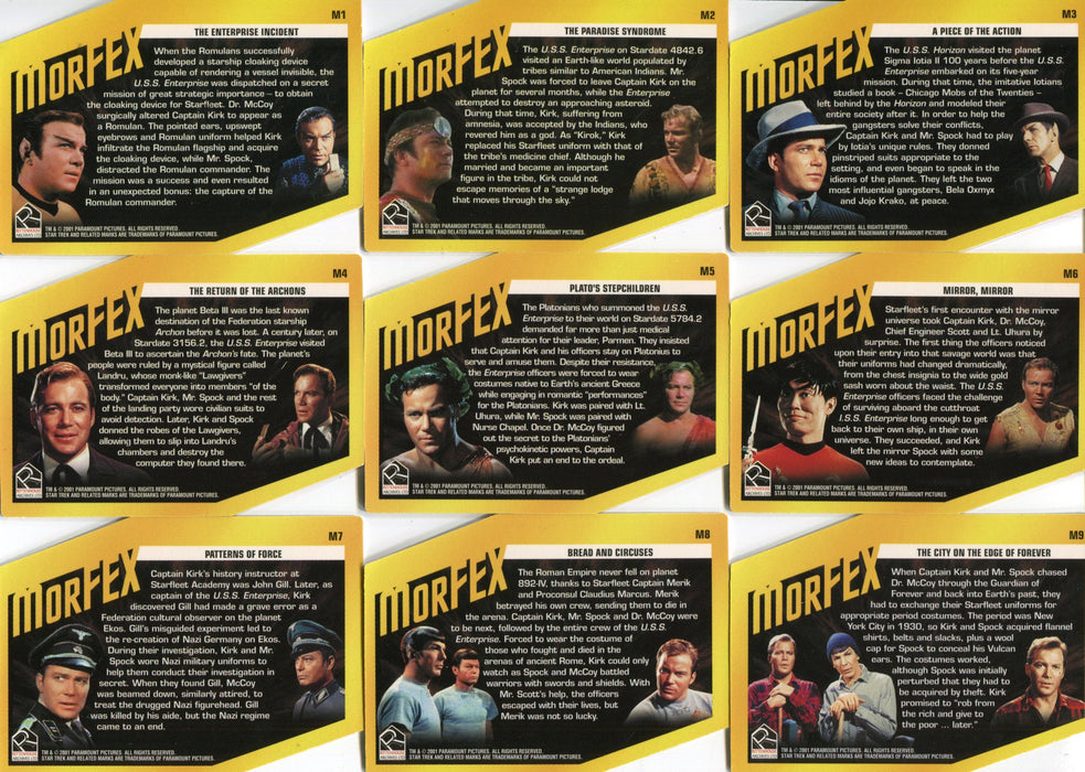 Star Trek TOS 35th Anniversary MorFEX Die-Cut Chase Card Set #M1-M9   - TvMovieCards.com