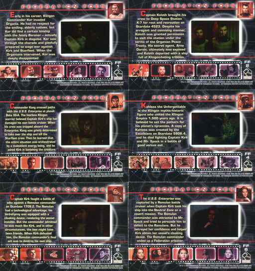 Star Trek TOS 35th Anniversary Federation Foes Chase Card Set #FF1-FF6   - TvMovieCards.com