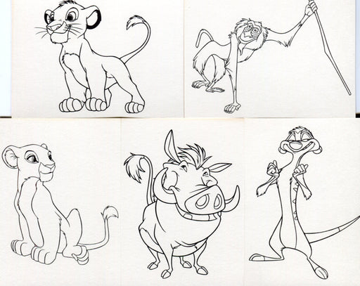 Lion King Disney Movie Series 1 Color-In Chase Card Set C1 thru C5 Skybox 1994   - TvMovieCards.com