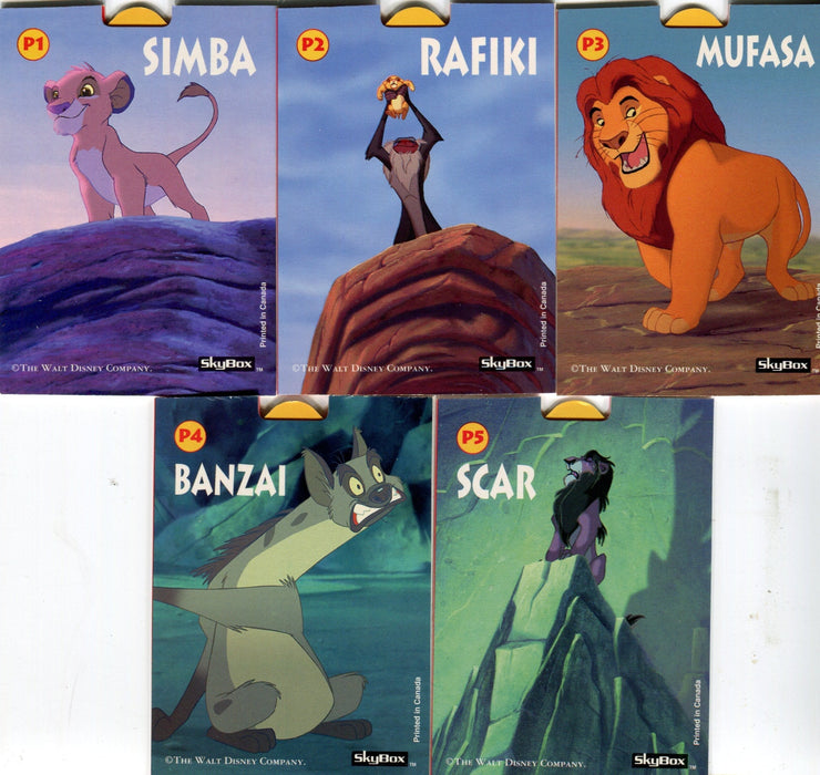 Lion King Disney Movie Series 1 Pop-Up Chase Card Set P1 thru P5 Skybox 1994   - TvMovieCards.com