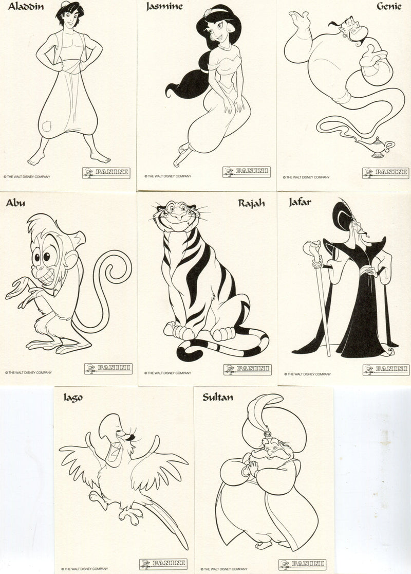 Aladdin Disney Movie Color-In Game Chase Card Set 10 Cards Panini 1993   - TvMovieCards.com