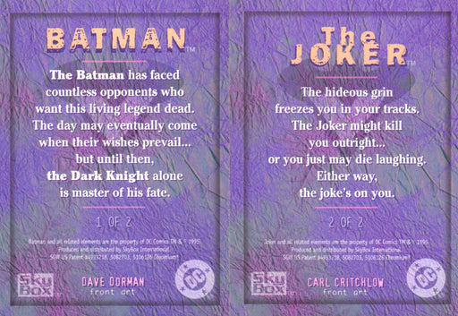 Batman Master Series Chromium Chase Card Set (2) Batman & The Joker SkyBox   - TvMovieCards.com