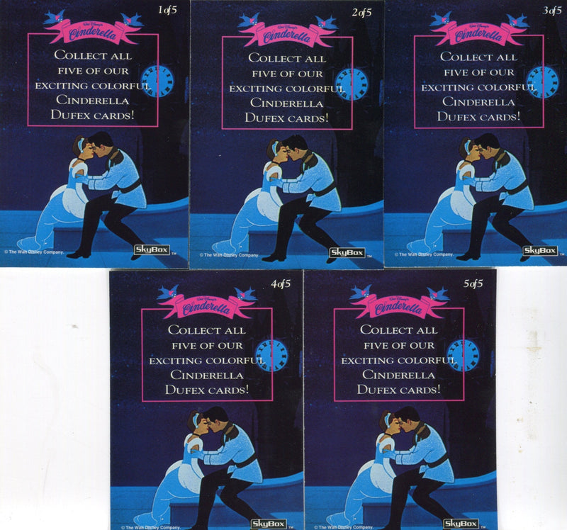 Cinderella Disney Movie Dufex Chase Card Set 5 Cards Skybox 1995 - TvMovieCards.com