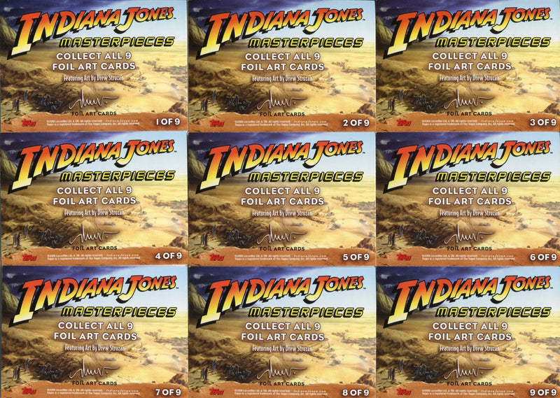 Indiana Jones Masterpieces Silver Foil Art Chase Card Set 9 Cards Topps 2008   - TvMovieCards.com