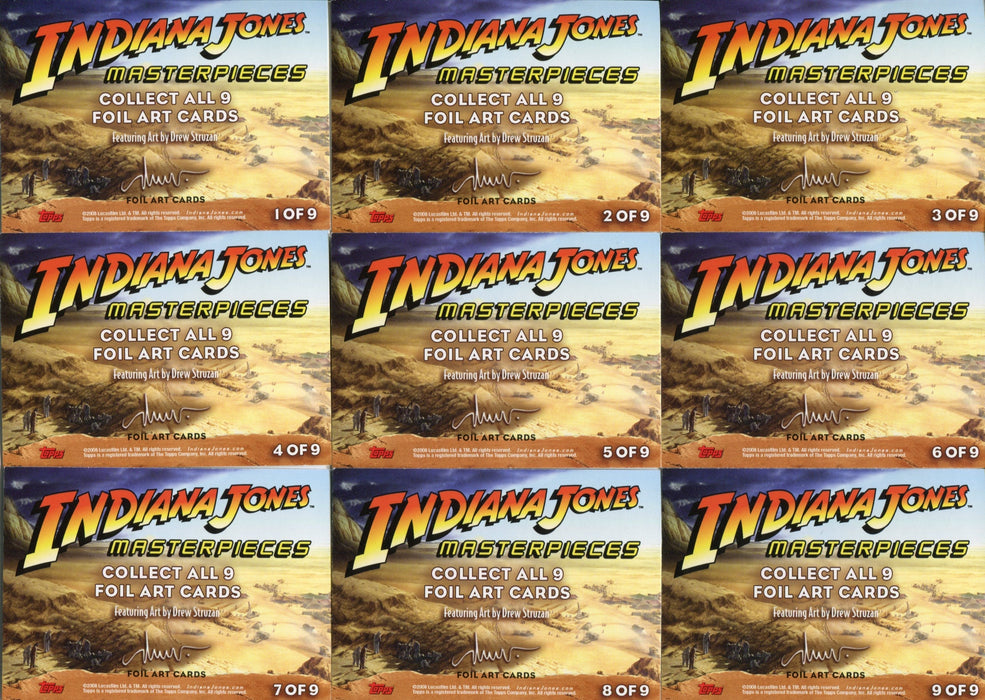Indiana Jones Masterpieces Silver Foil Art Chase Card Set 9 Cards Topps 2008   - TvMovieCards.com