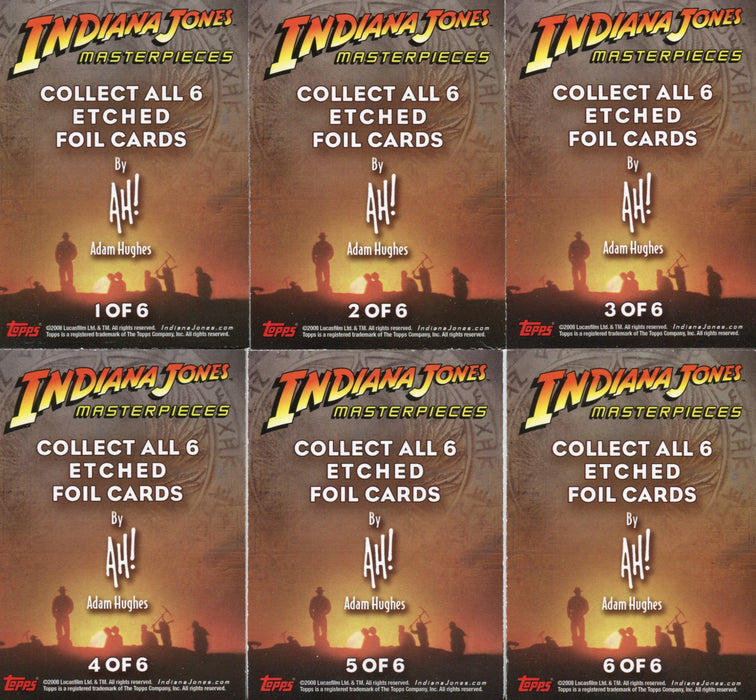 Indiana Jones Masterpieces Etched Foil Puzzle Chase Card Set 6 Cards Topps 2008   - TvMovieCards.com