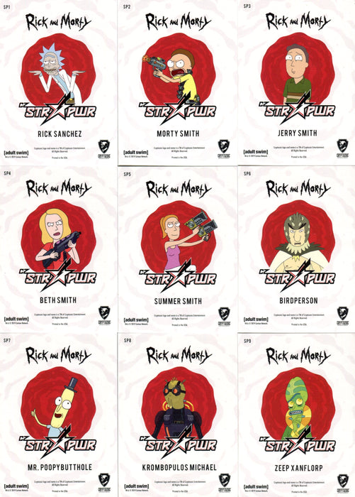 2019 Rick and Morty Season 2 CZ STR PWR Red Parallel Chase Card Set SP1 - SP9   - TvMovieCards.com