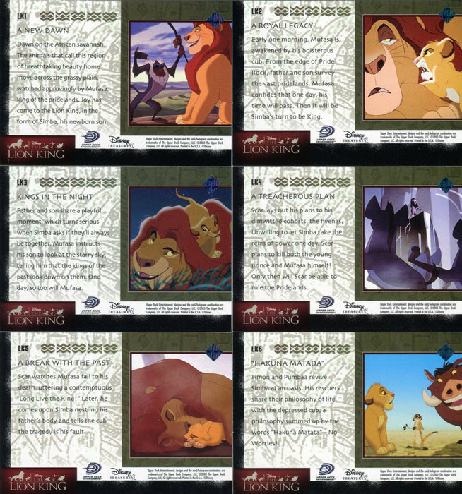 Disney Treasures Series 2 Lion King 10th Ann. Chase Card Set LK1 thru LK10   - TvMovieCards.com