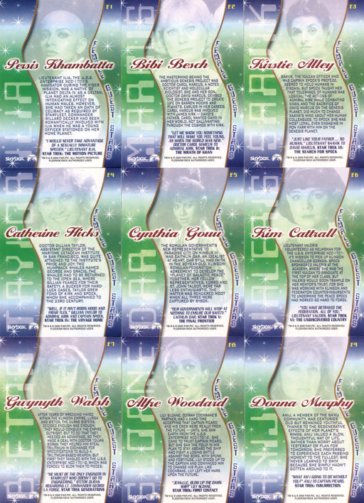 Star Trek Cinema 2000 Female Guest Stars Chase Card Set F1 thru F9 Skybox - TvMovieCards.com
