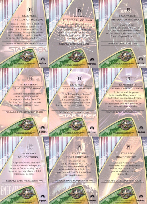 Star Trek Cinema 2000 Movie Posters Chase Card Set P1 thru P9 Skybox - TvMovieCards.com