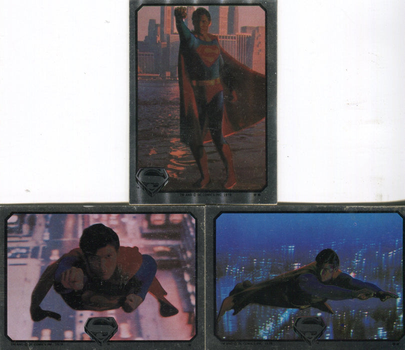 Superman One 1978 Vintage Sticker Trading Card Set 12 Sticker Cards Topps   - TvMovieCards.com
