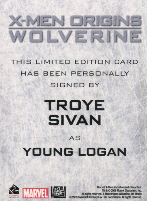 X-Men Origins: Wolverine Autograph Card Troye Sivan as Young Logan   - TvMovieCards.com