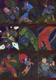 1995 Fleer Marvel Metal Inaugural Metal Blaster Chase Card Set 18 Foil Cards   - TvMovieCards.com