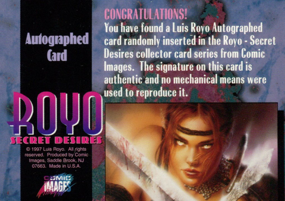 Royo Secret Desires Fantasy Art Autograph Card Comic Images 1997   - TvMovieCards.com