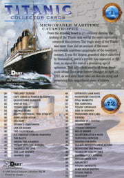 Titanic Historical Facts Base Card Set 72 Cards Dart Flipcards 1998   - TvMovieCards.com