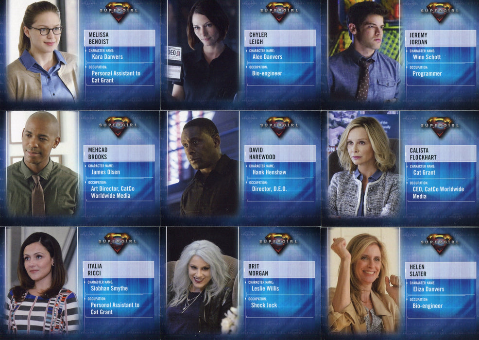 Supergirl Season 1 Characters Chase Card Set CB1 thru CB9  Cryptozoic 2018   - TvMovieCards.com