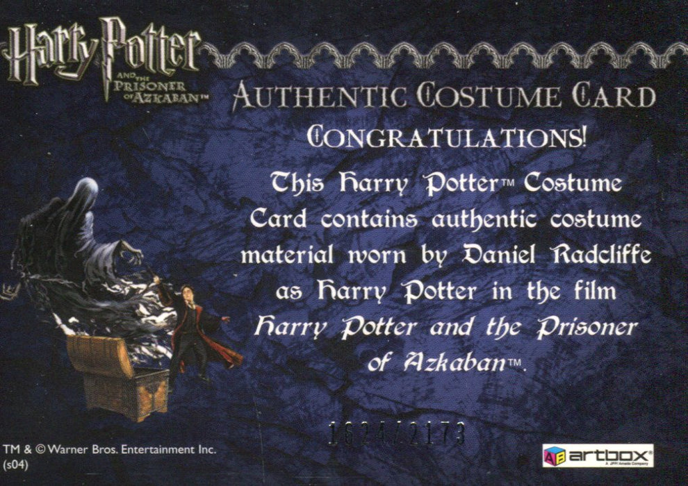 Harry Potter Prisoner Azkaban Update Daniel Radcliffe Costume Card HP #1624/2173   - TvMovieCards.com