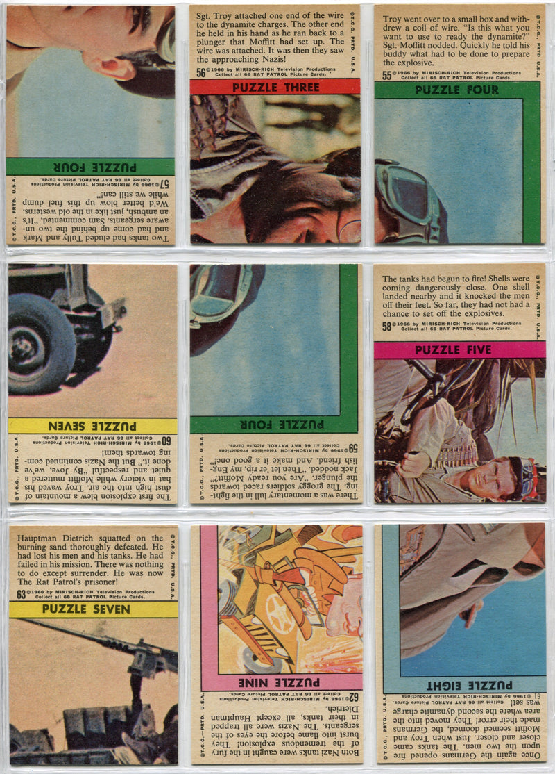 1966 Topps Rat Patrol Full 66 Card Complete Set Near Mint to Mint USA - TvMovieCards.com