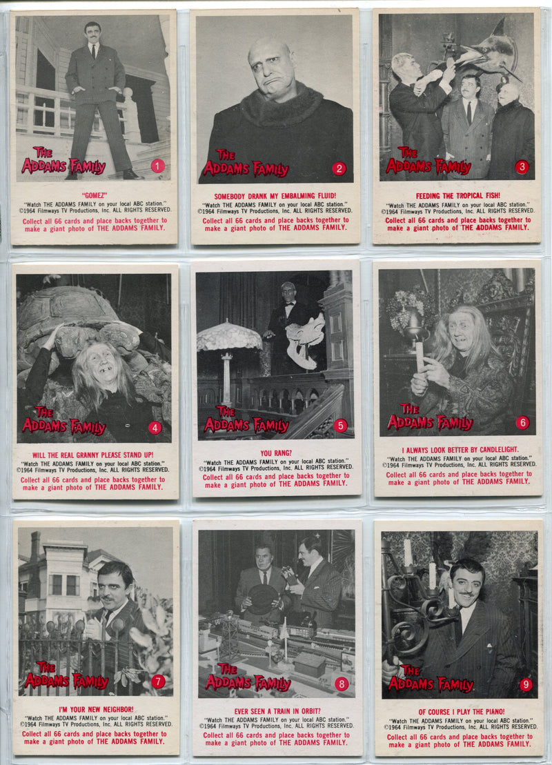 1964 Addams Family TV Show Complete Vintage Trading Card Set 66 Cards Donruss   - TvMovieCards.com