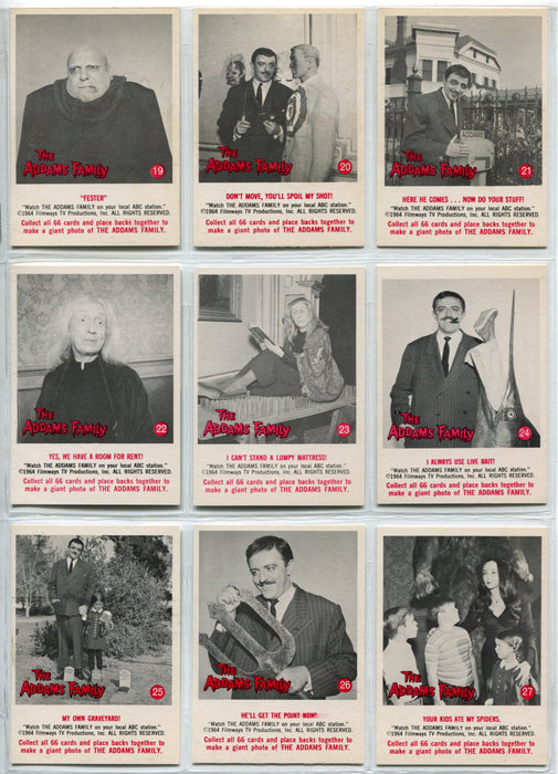 1964 Addams Family TV Show Complete Vintage Trading Card Set 66 Cards Donruss   - TvMovieCards.com