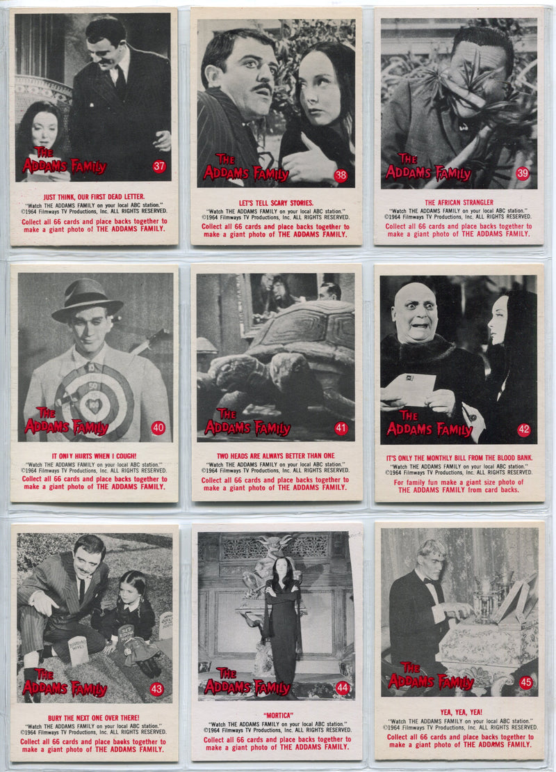 1964 Addams Family TV Show Complete Vintage Trading Card Set 66 Cards Donruss   - TvMovieCards.com