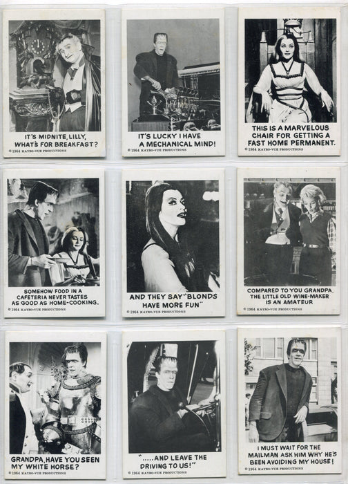 1964 Munsters TV Show Complete Trading Card Set 72 Cards 16 Stickers & Wrapper   - TvMovieCards.com