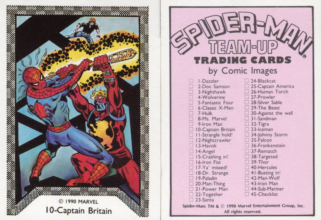 Spider-Man Team-Up Vintage Card Set 45 Cards Comic Images 1990   - TvMovieCards.com
