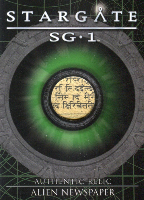 Stargate SG-1 Season Eight Alien Newspaper Relic Prop Card R12 #229/407   - TvMovieCards.com