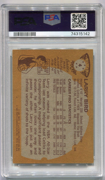 1981 Topps Basketball Larry Bird #4 Trading Card Boston Celtics PSA 7 NM   - TvMovieCards.com