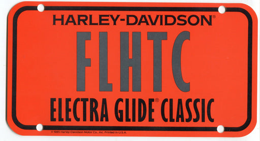 1985 Harley Davidson FLHTC Electra Glide Classic Dealer Showroom License Plate   - TvMovieCards.com