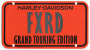 1985 Harley Davidson FXRD Grand Touring Edition Dealer Showroom License Plate   - TvMovieCards.com