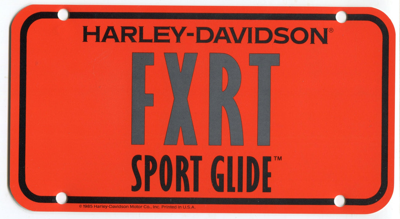 1985 Harley Davidson FXRT Sport Glide Dealer Showroom Display License Plate   - TvMovieCards.com