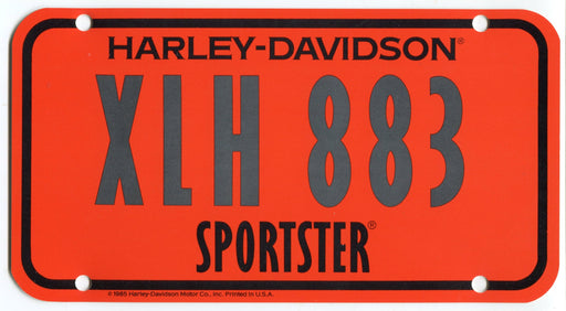 1985 Harley Davidson XLH 883 Sportster Dealer Showroom Display License Plate   - TvMovieCards.com