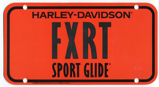 1986 Harley Davidson FXRT Sport Glide Dealer Showroom Display License Plate   - TvMovieCards.com