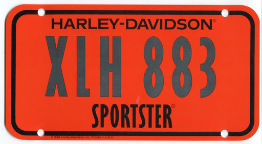 1986 Harley Davidson XLH 883 Sportster Dealer Showroom Display License Plate   - TvMovieCards.com