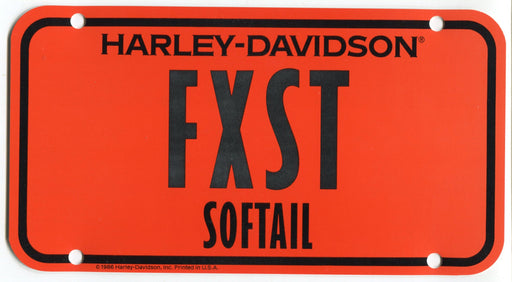 1986 Harley Davidson FXST Softail Dealer Showroom Display License Plate   - TvMovieCards.com